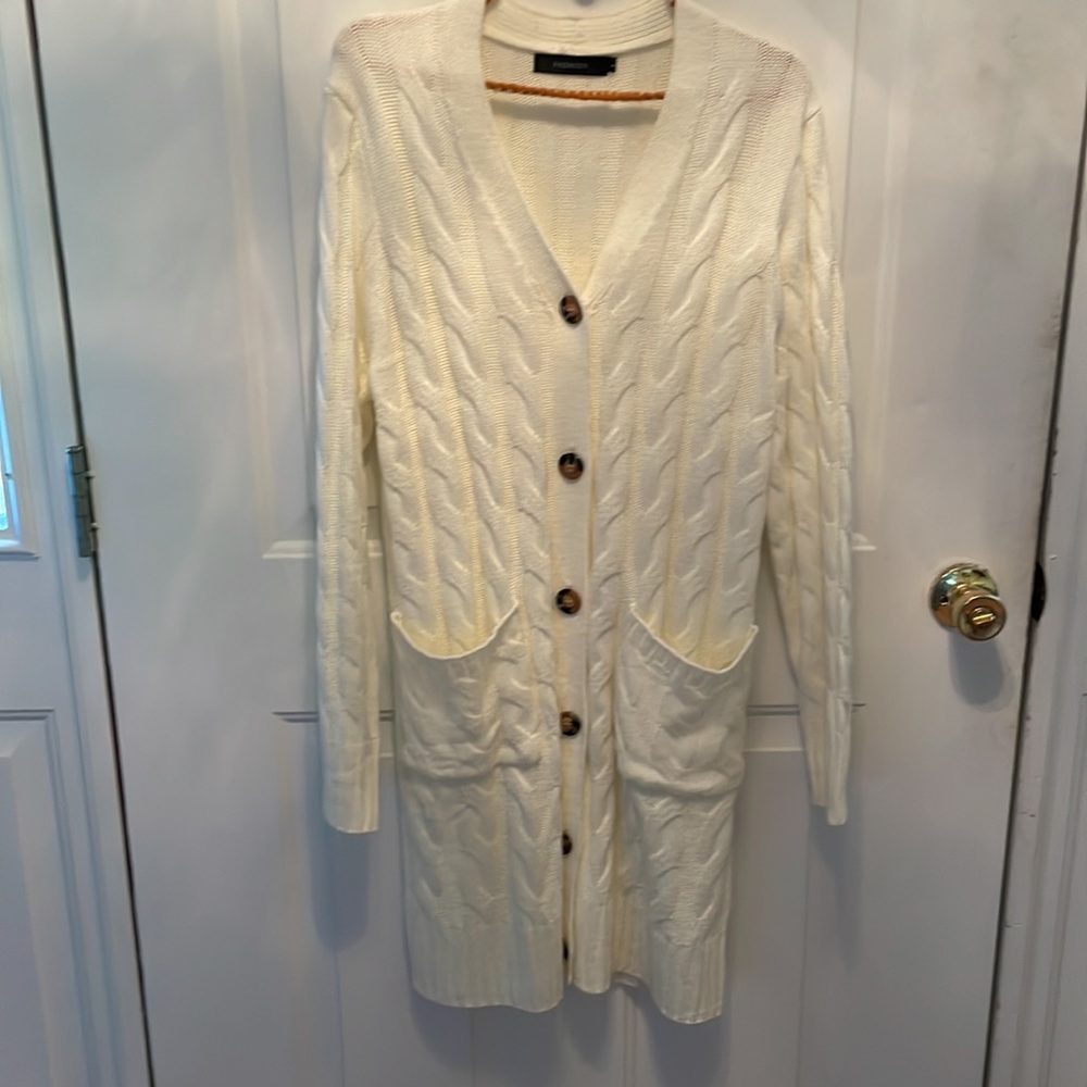 Ivory Long Cardigan